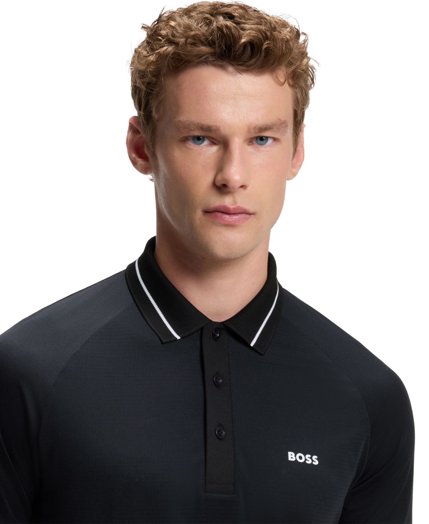 Men's Active Contrast Logo Slim-Fit Polo Shirt