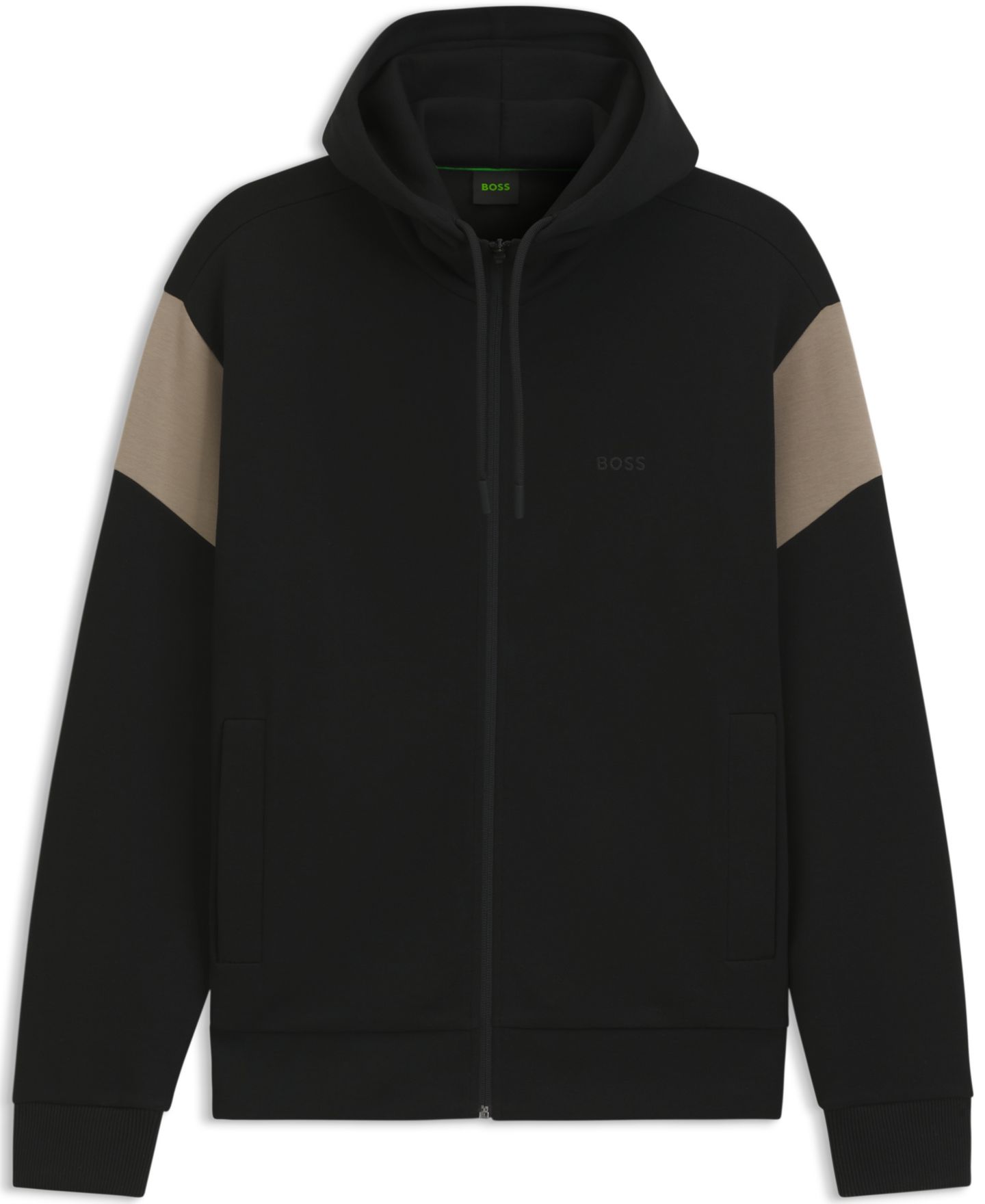 Мужской свитшот Hugo Boss Spacer Piqué Regular-Fit Zip-Up, цвет: Чёрный — фото 7