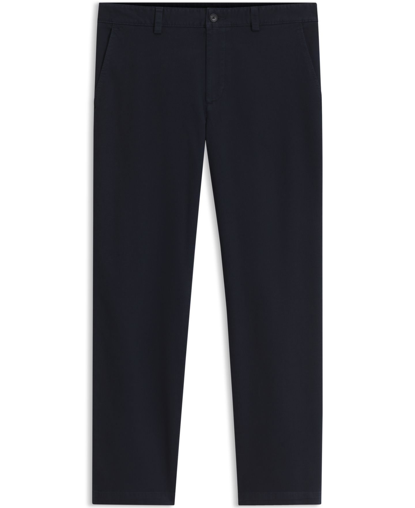 Мужские брюки Hugo Boss Slim Stretch Straight-Leg Chinos, цвет: Тёмный синий — фото 3