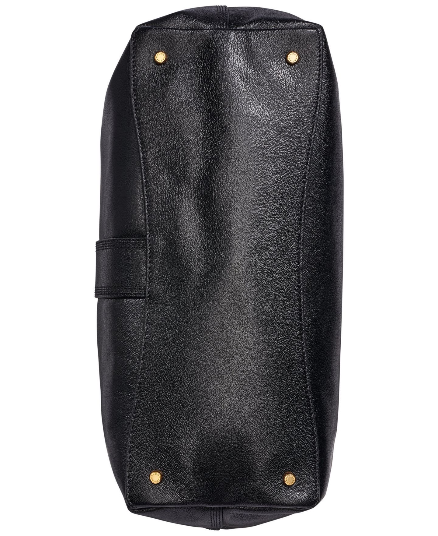 Женская большая кожаная сумка-тоут Donna Karan New York Leno, цвет: Чёрный / Золотой — фото 8