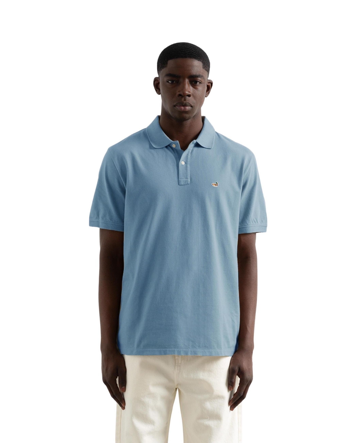 Edmmond Studios Men's Duck Pique Regular-Fit Polo Shirt - Plain steel