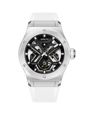 Men's Mechanical Celestial 70105 White Rubber Watch, 45mm