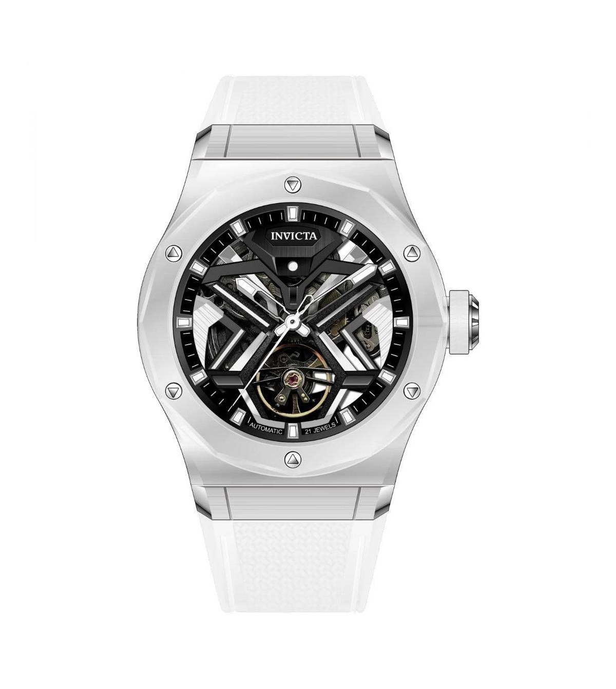 Invicta Men's Mechanical Celestial 70105 White Rubber Watch, 45mm - White