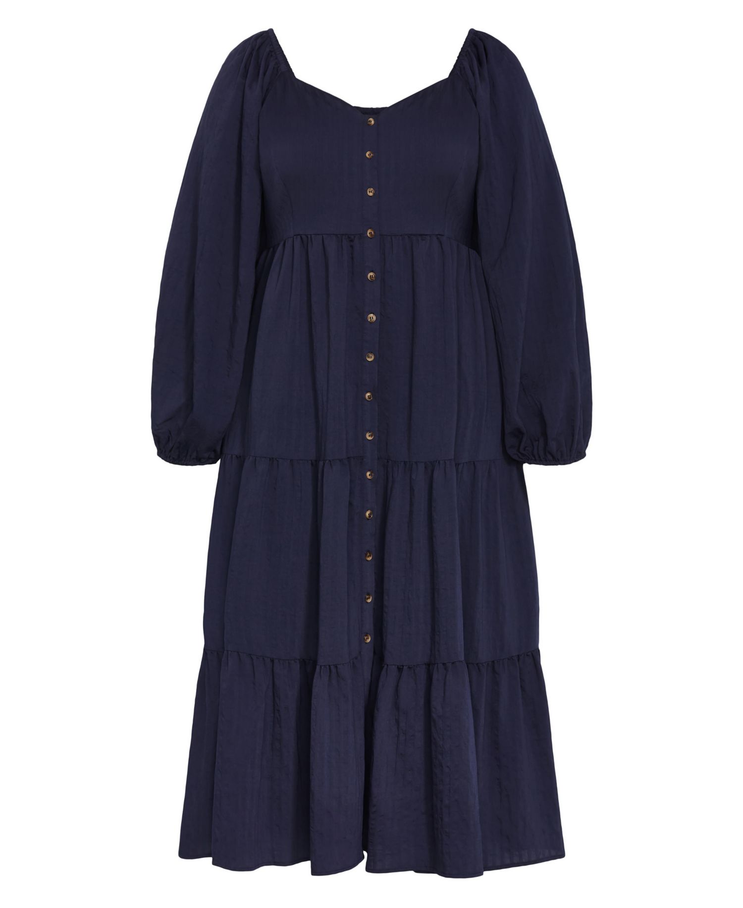 Plus Size Portia Long-Sleeve Tiered Maxi Dress