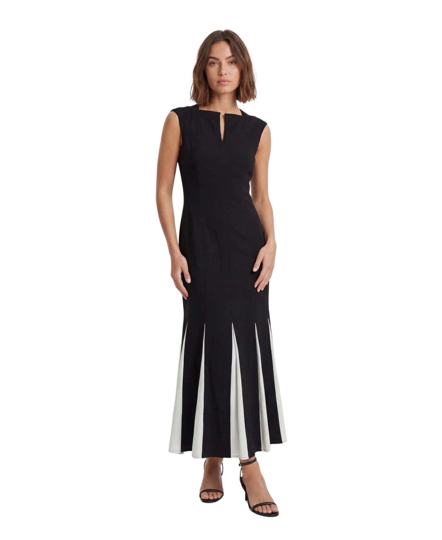 Women's Godet Detail Maxi Dress