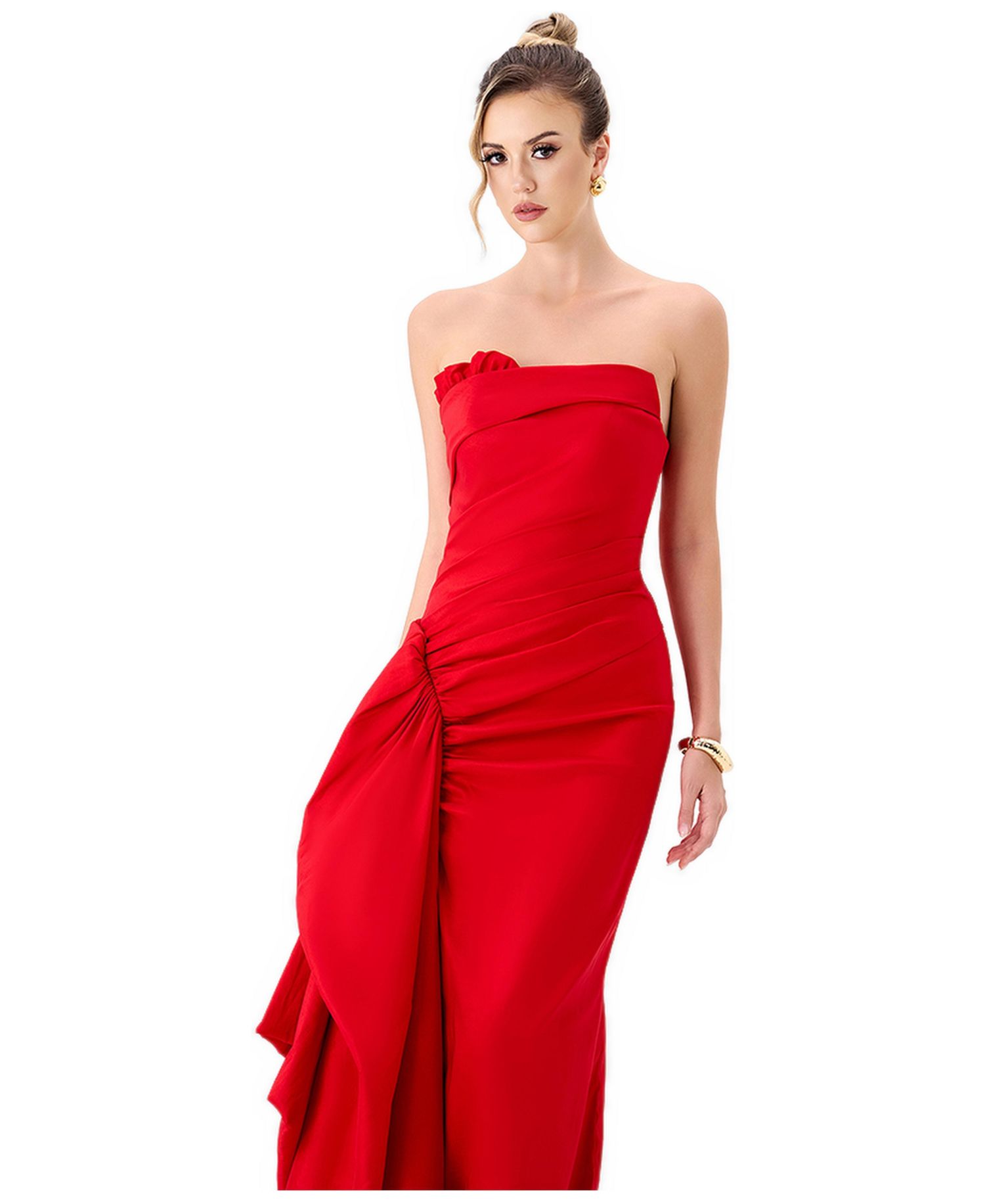Women's Kerry Strapless Pleated Sash Gown