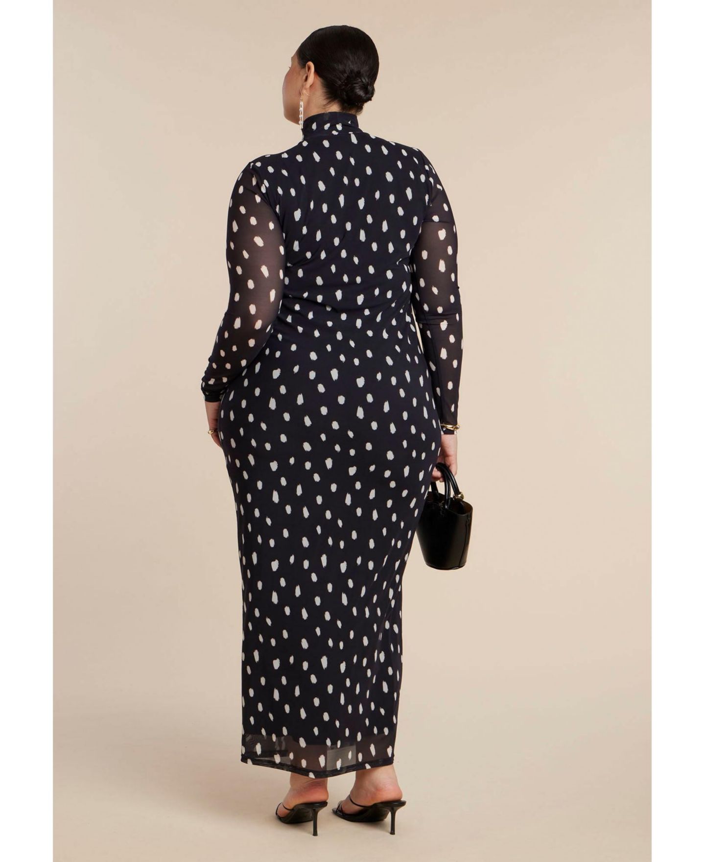 Женское платье ELOQUII Plus Size Animal-Print Mock-Neck Maxi, цвет: Dear Deer — фото 4
