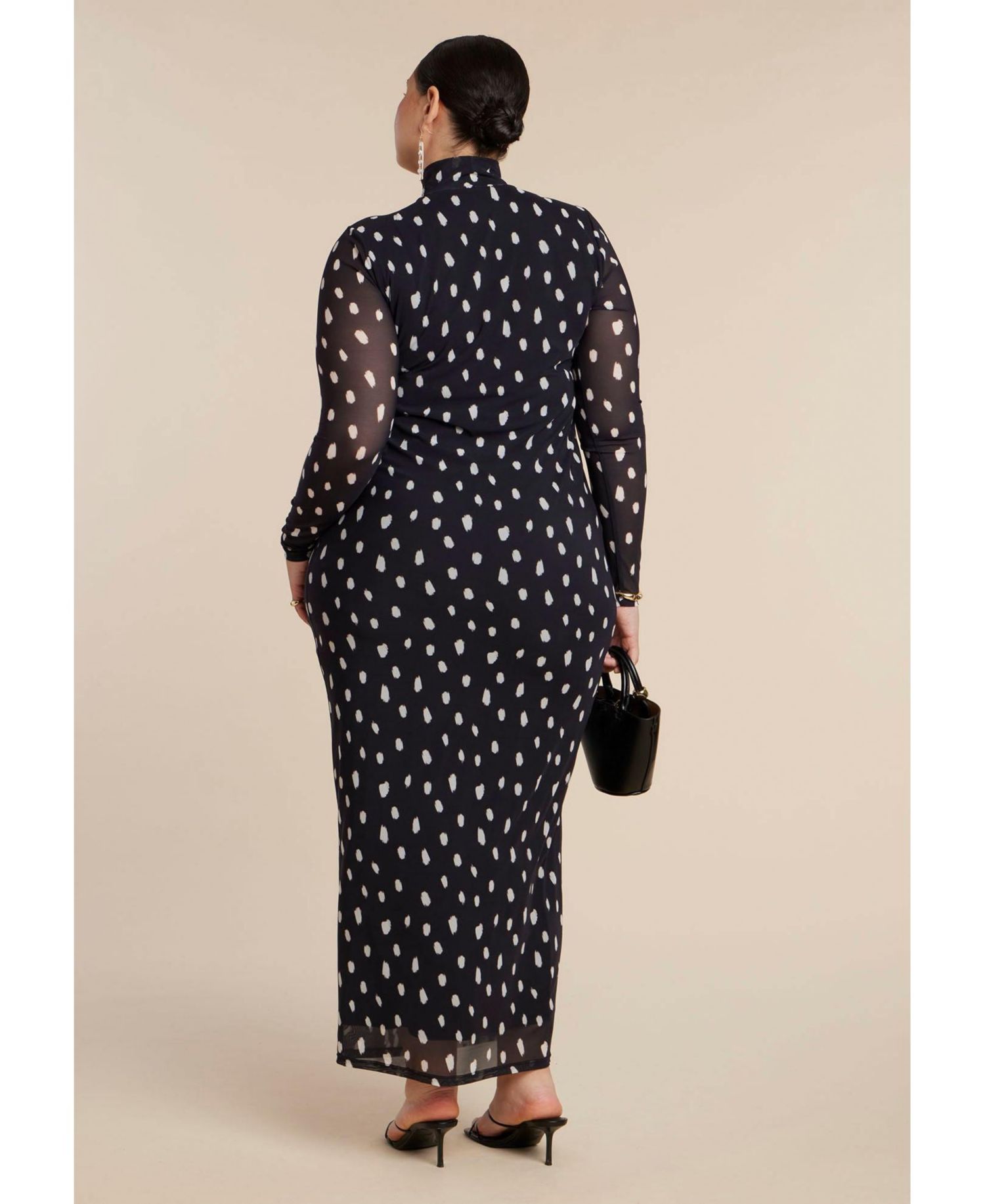 Plus Size Animal-Print Mock-Neck Maxi Dress