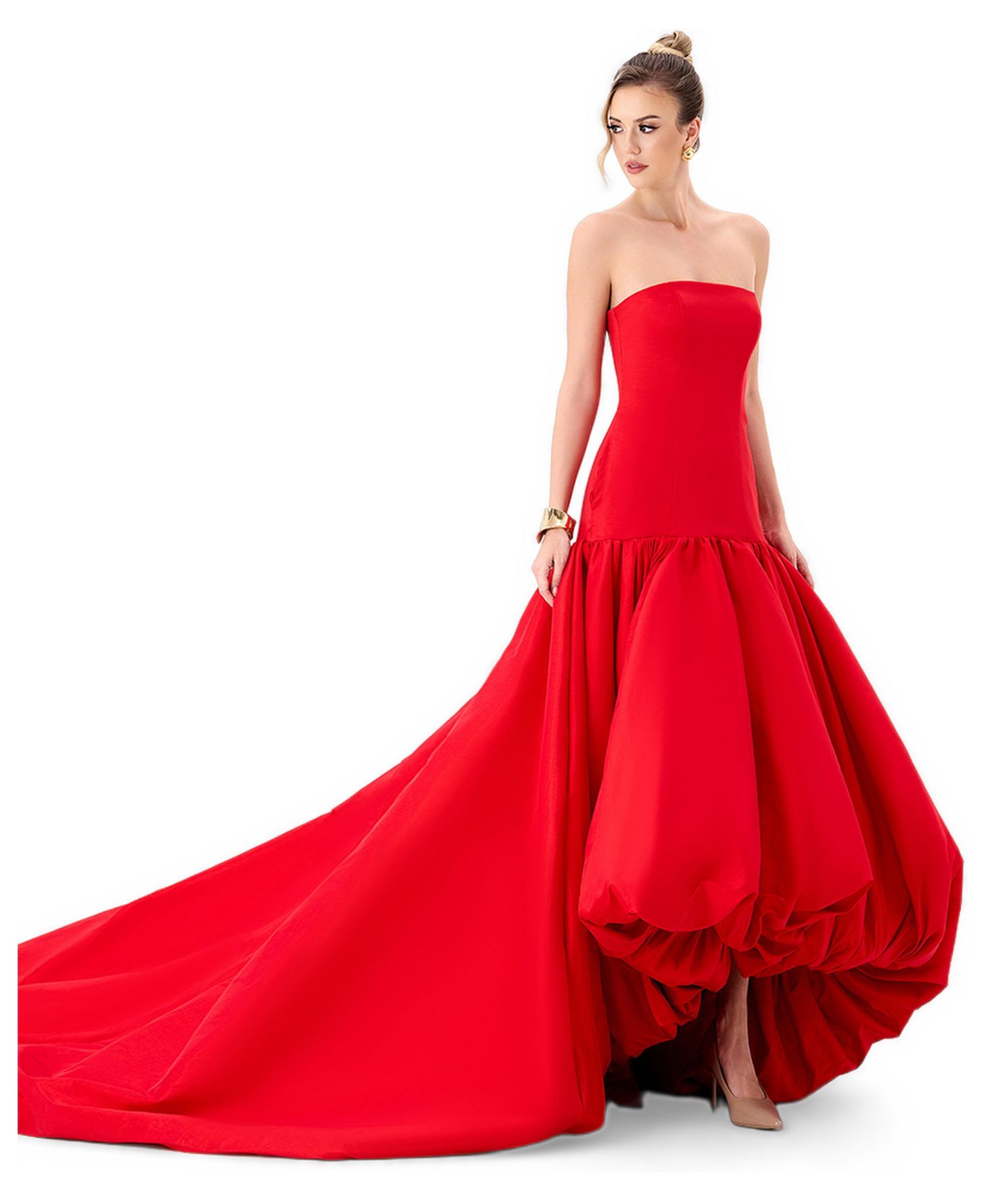 Women's Allegra Strapless Dropped-Waist Balloon-Skirt Gown