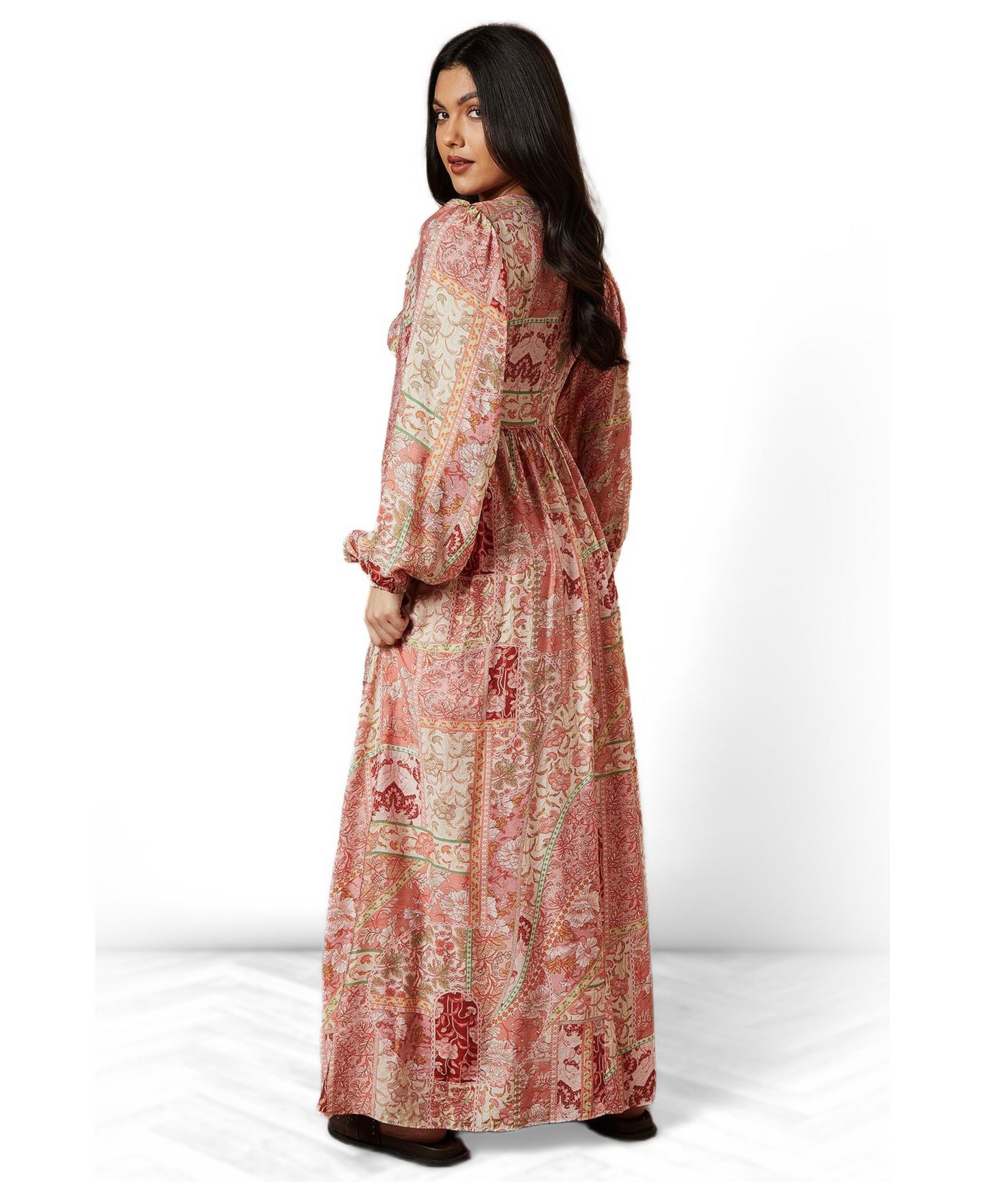 Женское платье Oasis Long Sleeve Side Cutout Maxi, цвет: Розовый — фото 3