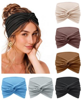 Wide Non-Slip Boho Headbands, 6-Pack