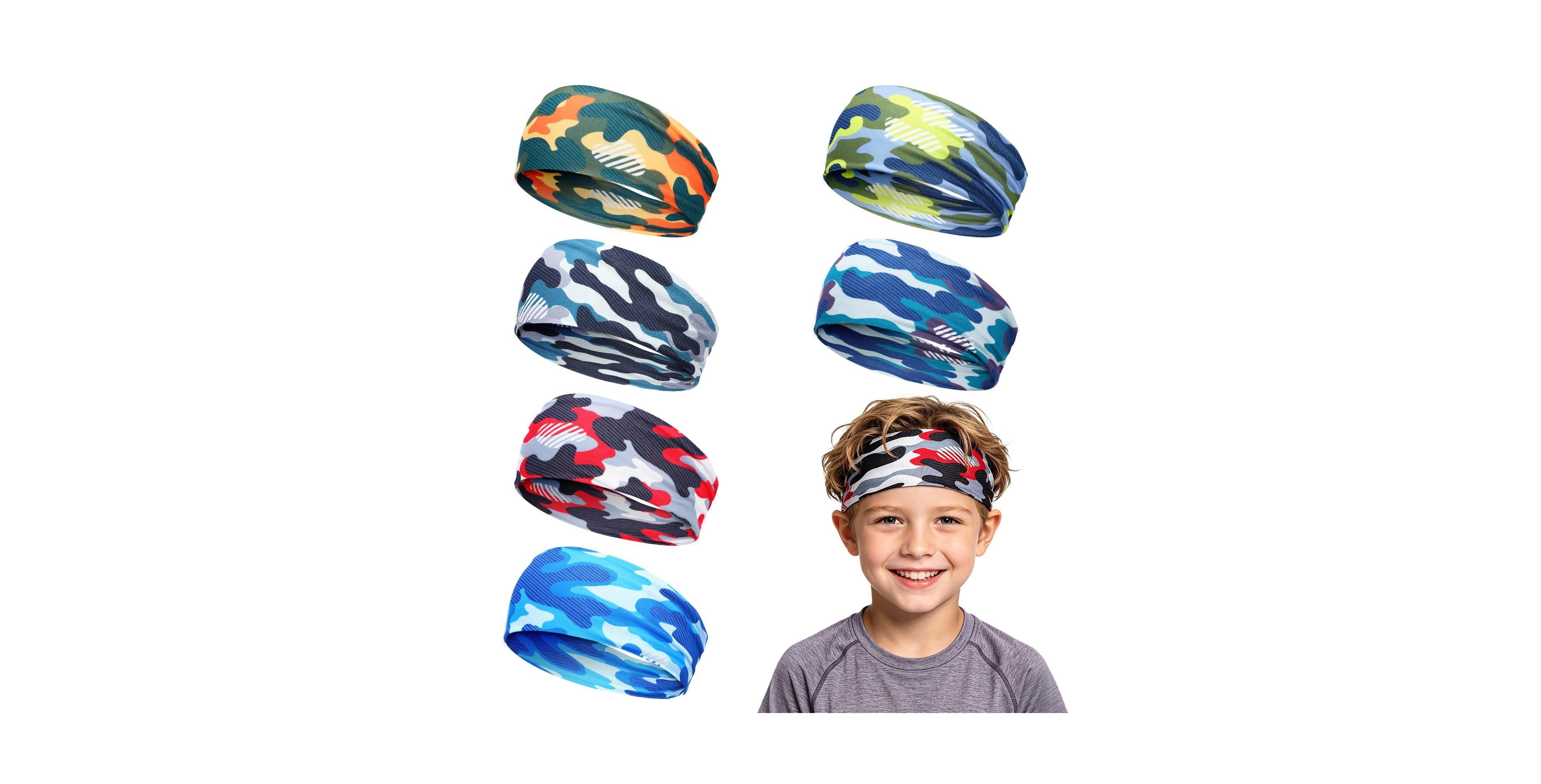 Furlihong Kids' Sports Elastic Headbands, 6-Pack