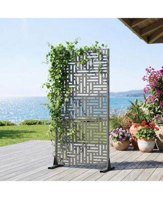 59"H×30"W×16"D Freestanding Decorative Metal Trellis Screen for Climbing Plants and Outdoor Privacy