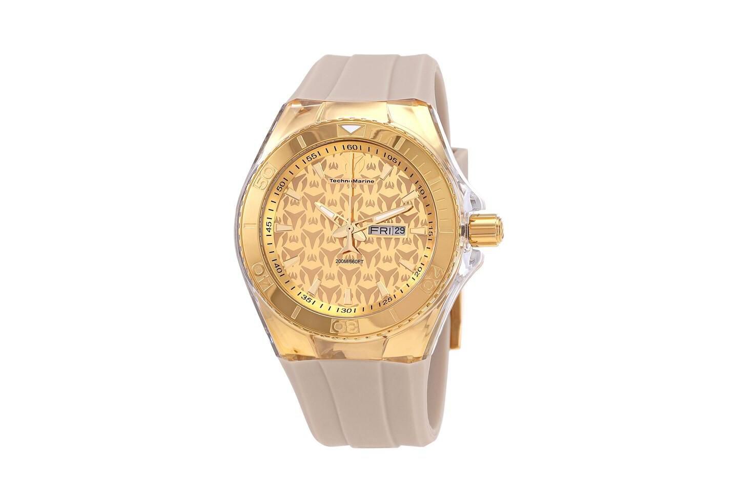 Мужские часы TechnoMarine TM-115064 Cruise Quartz Chronograph Gold Dial, цвет: Светлый бежевый — фото 1