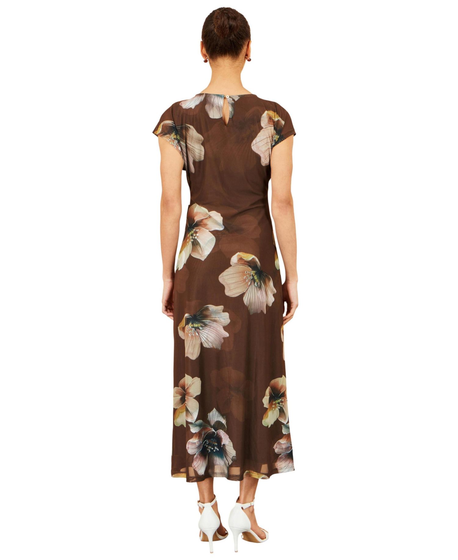 Women's Mesh Floral Maxi Dress