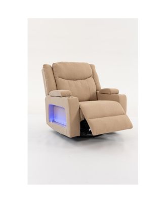 Extra Wide Power Swivel Recliner with Heat and Massage and USB Ports