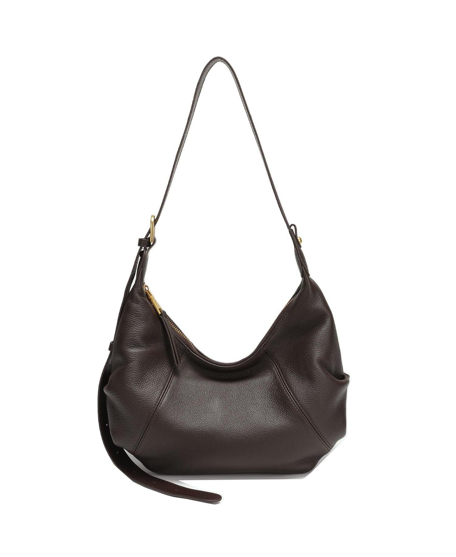 Women's Nova Leather Crescent Hobo Medium Shoulder Bag Slouchy Half-Moon Dumpling Bag