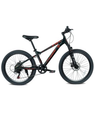 24 Inch 21 Speed Mountain Bike,Adult Mountain Bicycle with Front Suspension,Dual Disc Brakes,Steel Frame,Non-Slip Tires for Outdoor Cycling
