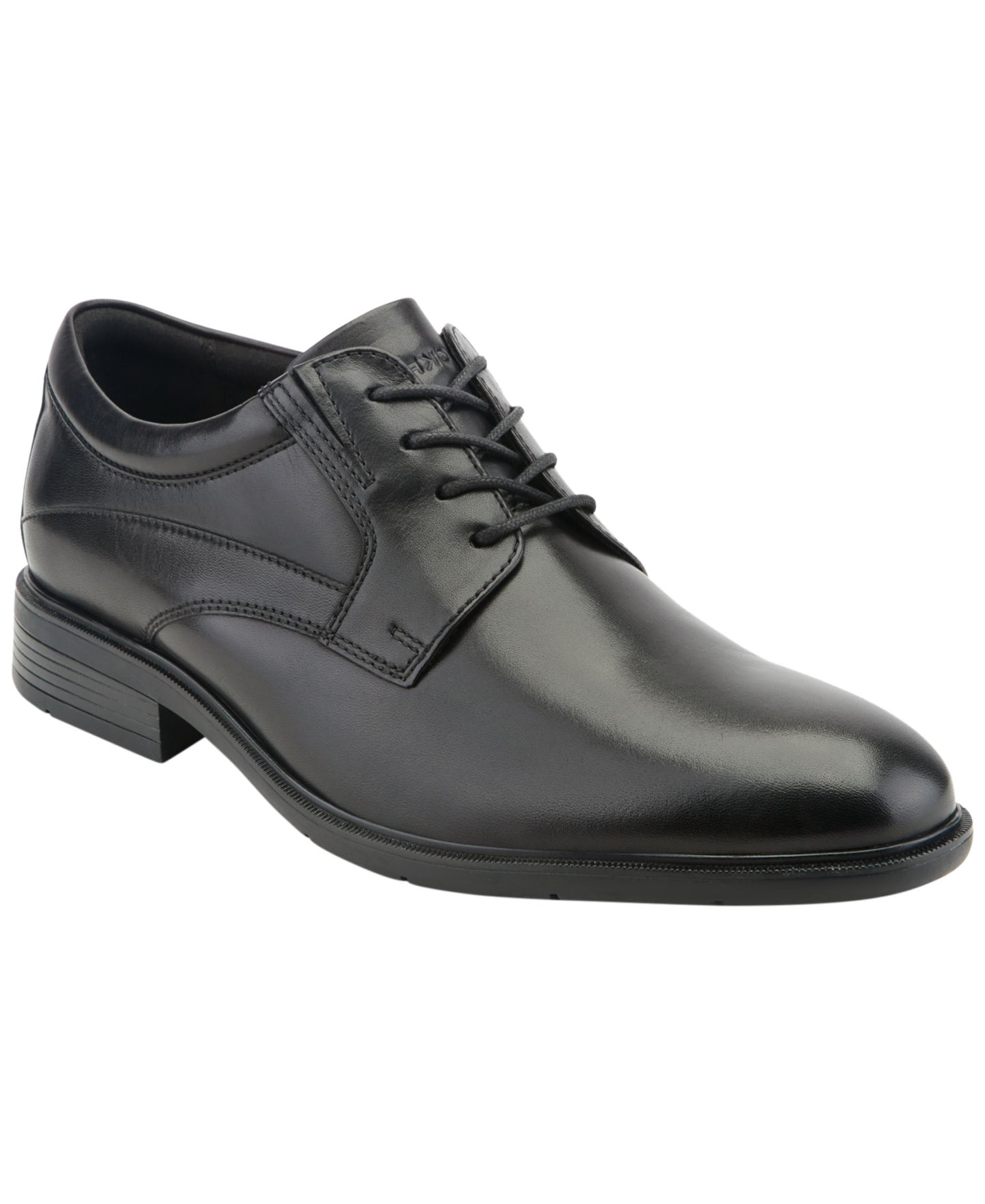 Мужские туфли Rockport Otto Waterproof Slip-Resistant Plain-Toe Oxfords, цвет: Чёрный кожаный — фото 1