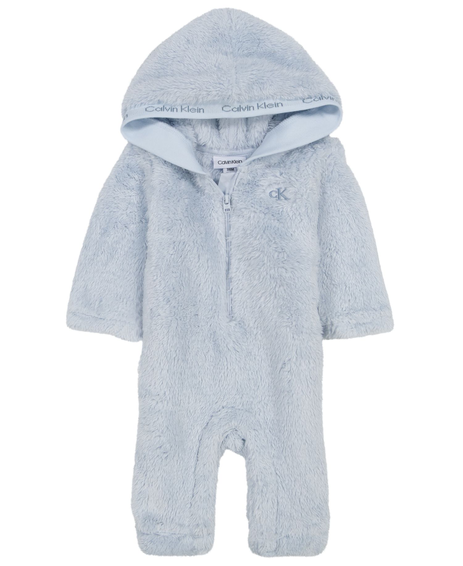 Baby Boys' Hooded Sherpa Long-Sleeve Coverall