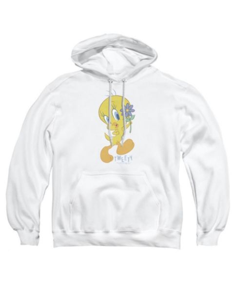 Мужское худи Looney Tunes Tweety Flower Graphic Long-Sleeve Pullover, цвет: Белый