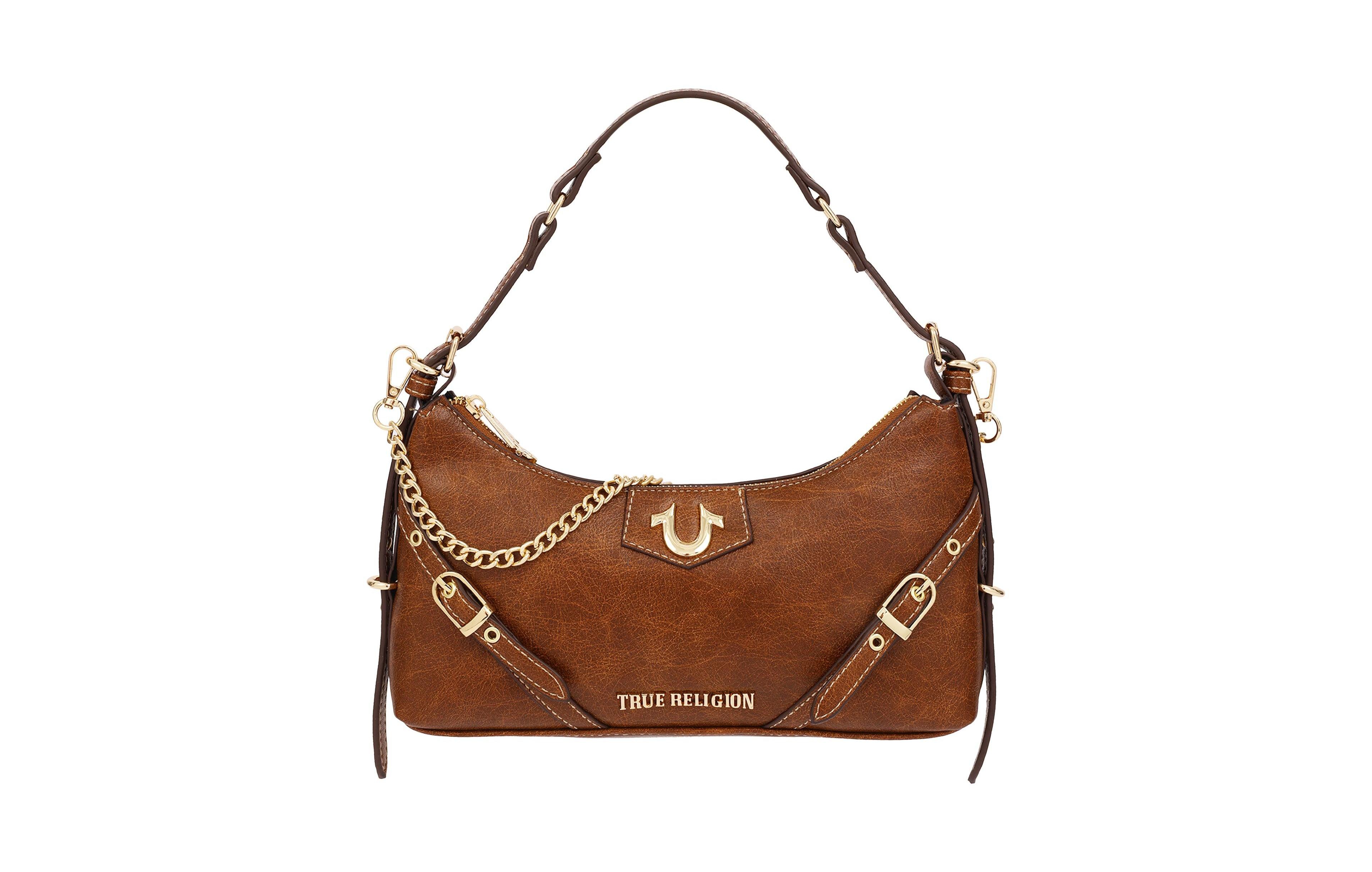 True Religion Women's Horseshoe Hardware Belt Detail Baguette Shoulder Bag