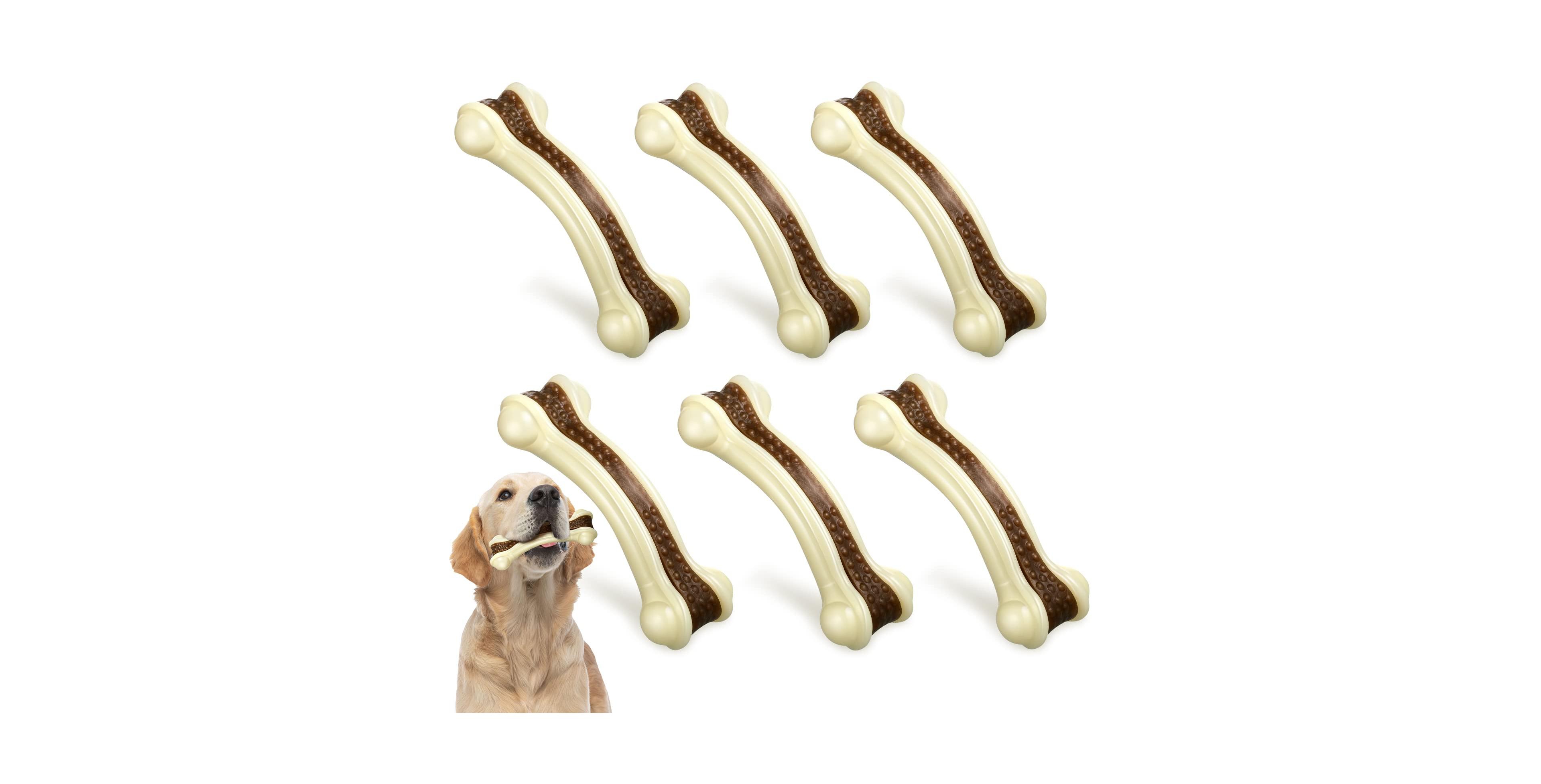 Magicorange 6 Nylon Bone Dog Chew Toys For Aggressive Chewers Medium