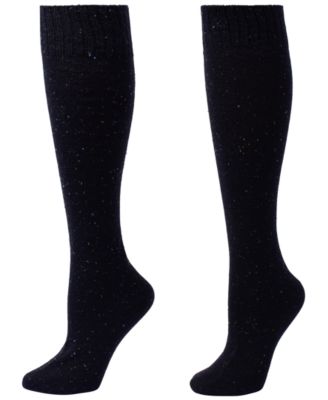 Women's Tweed Ribbed Welt Knee-High Socks