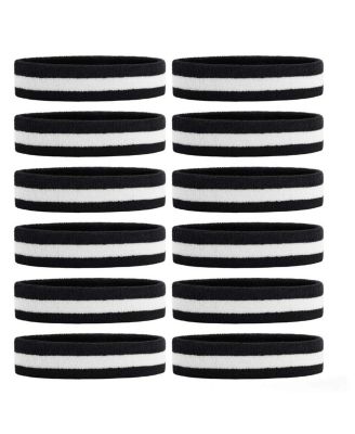 12 Pack Sports Sweat Headbands Moisture Wicking For Working Out Gym Sports