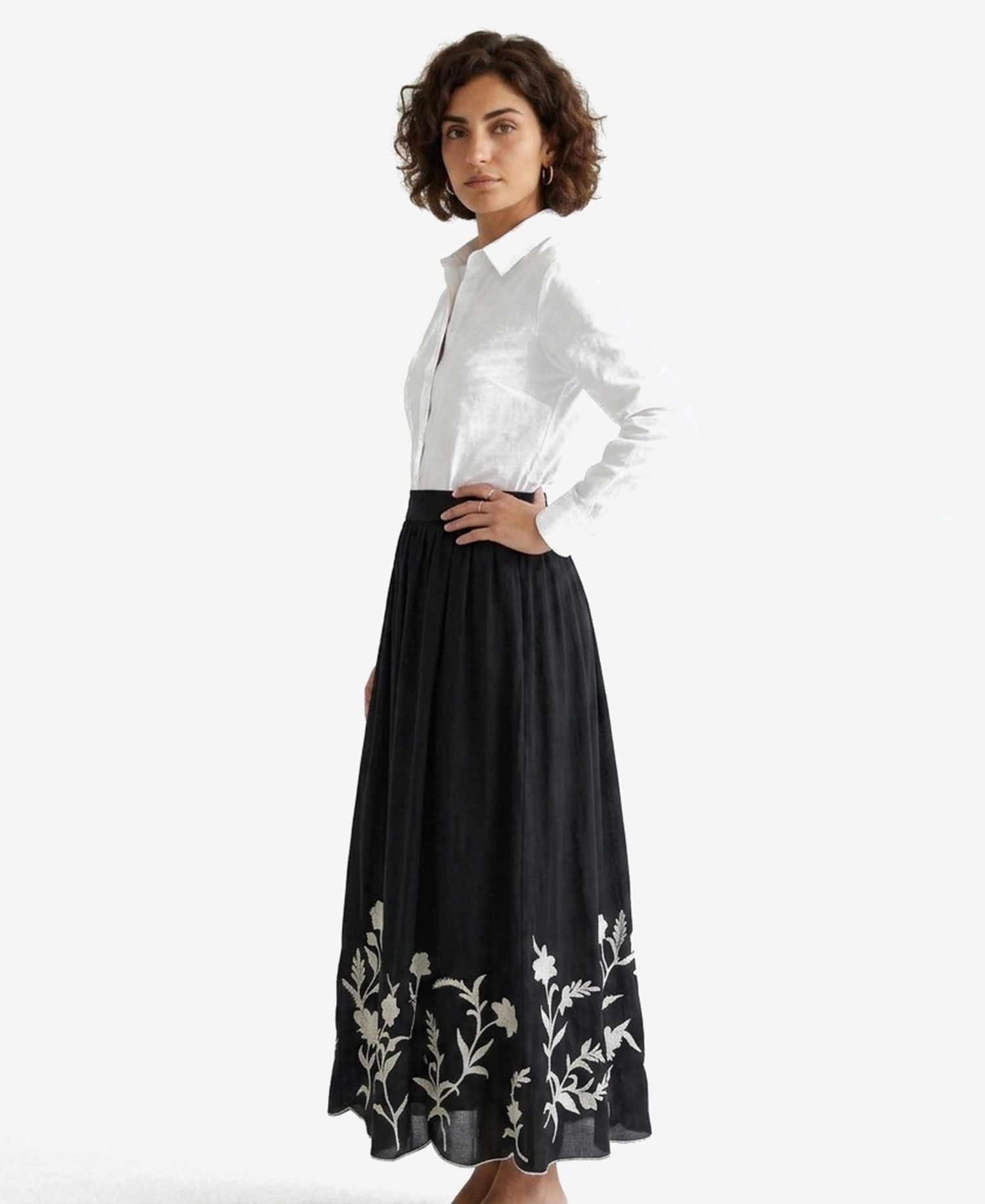 Women's Scallop Hem Pull On Skirt