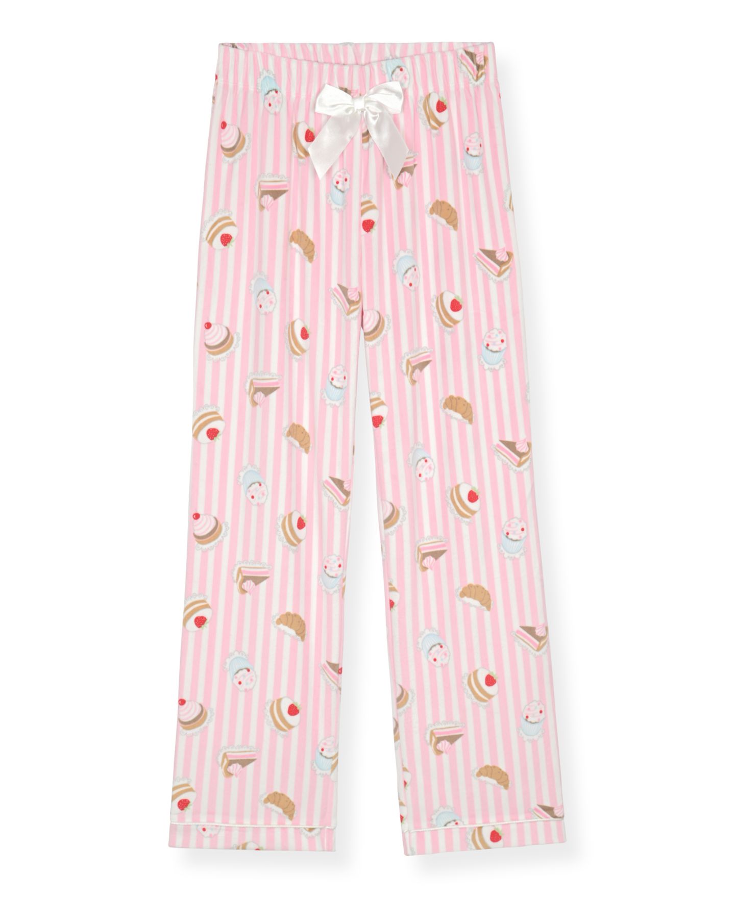 Max & Olivia Girls' 5-16 Long-Sleeve Milky Print Pajama and Scrunchie, 3-Piece Set, цвет: Розовый / Белый — фото 3