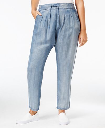 Standards and Practices Trendy Plus Size Pull-On Straight-Leg Jeans