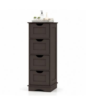 Bathroom Storage Cabinet 4 Drawers Cutout Handles for Hallway Living Room