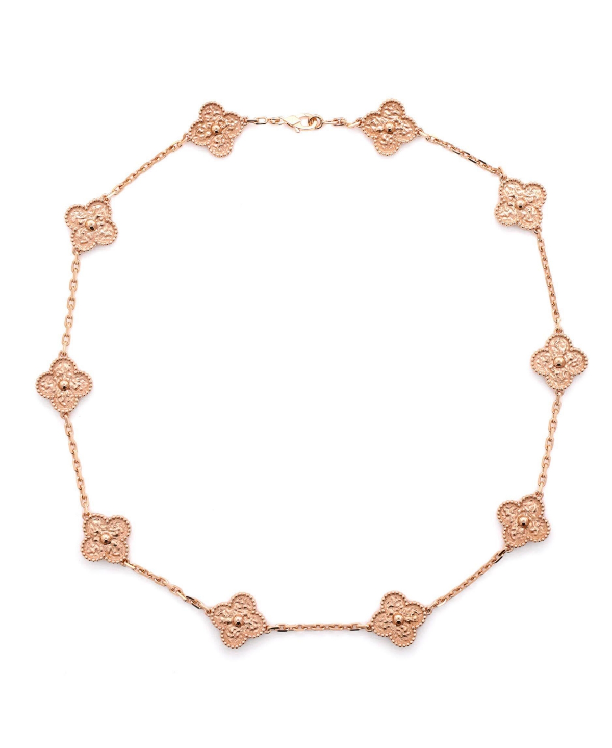 Pre-Owned Van Cleef and Arpels Vintage Alhambra 10 Motifs Necklace - 18k rose gold