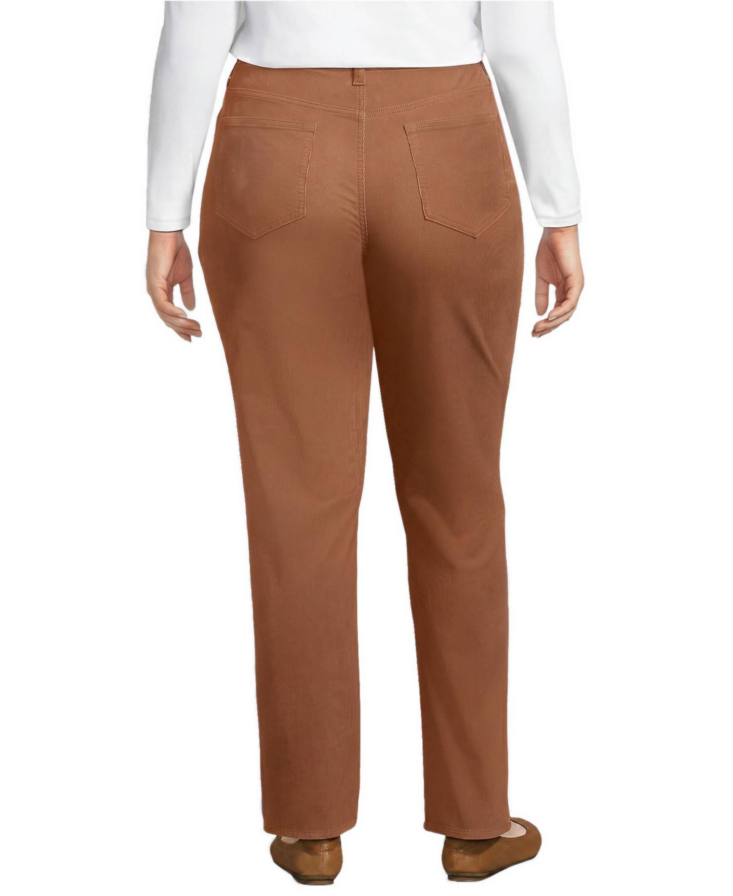 Women's Fine Wale Corduroy High Rise Straight Leg Pants