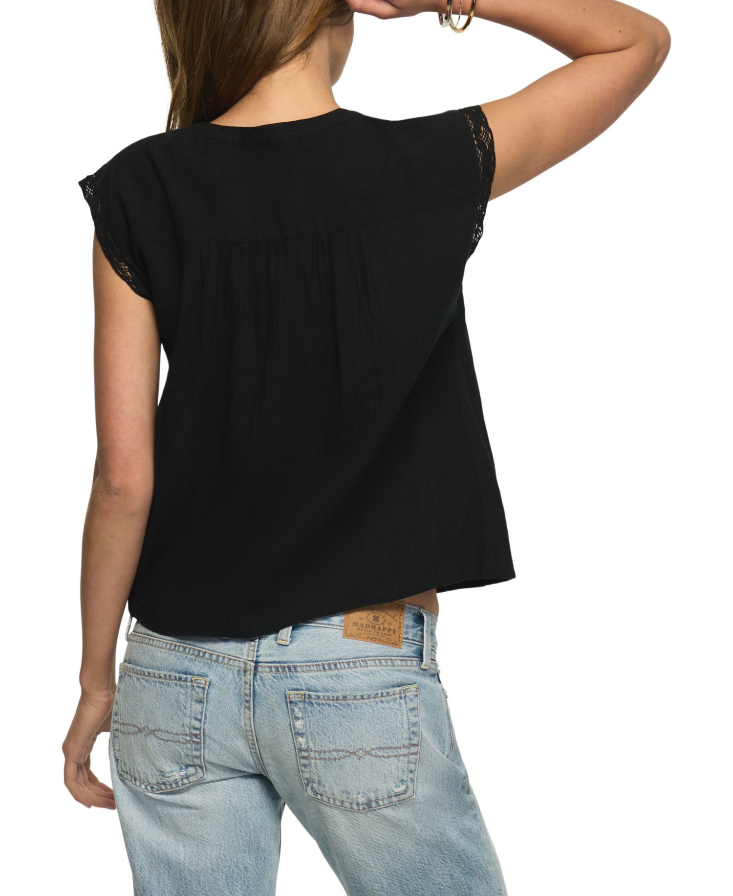 Women's Short-Sleeve Embroidered Blouse