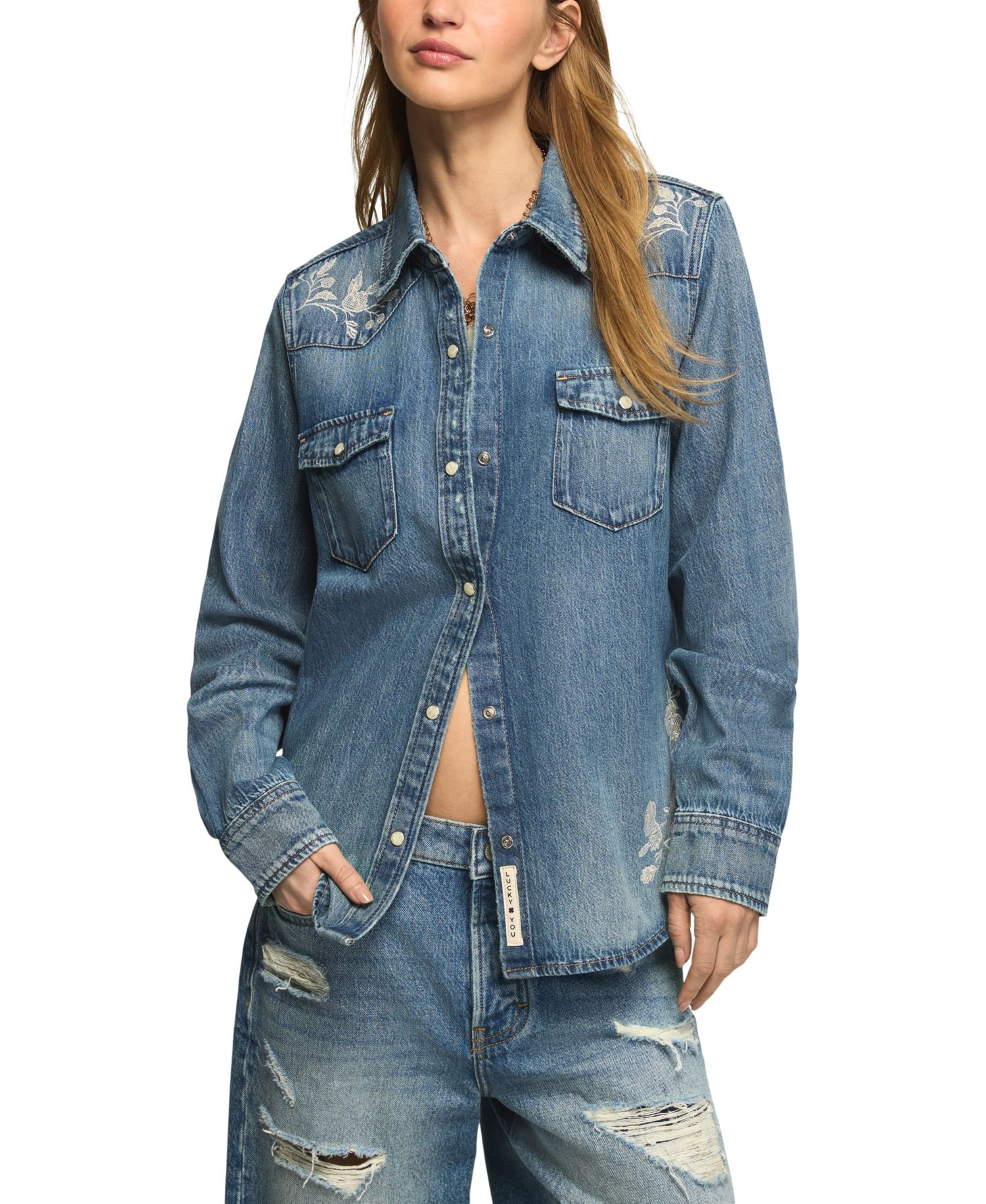 Women's Long-Sleeve Denim Western Shirt