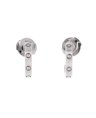 Love Post-Back Hoop Earrings in 18K White Gold