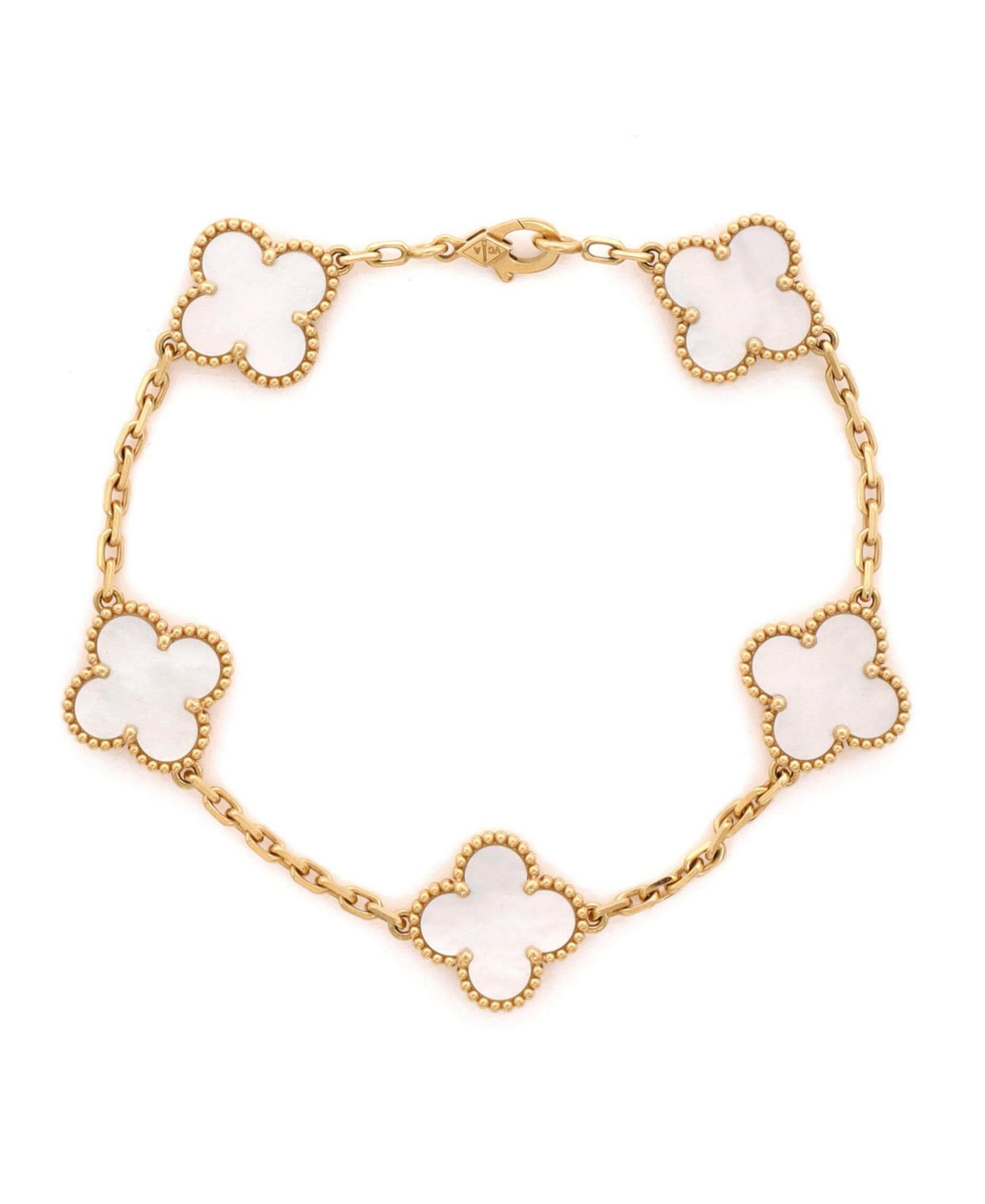 Pre-Owned Van Cleef and Arpels Vintage Alhambra 5 Motifs Bracelet - 18k yellow gold