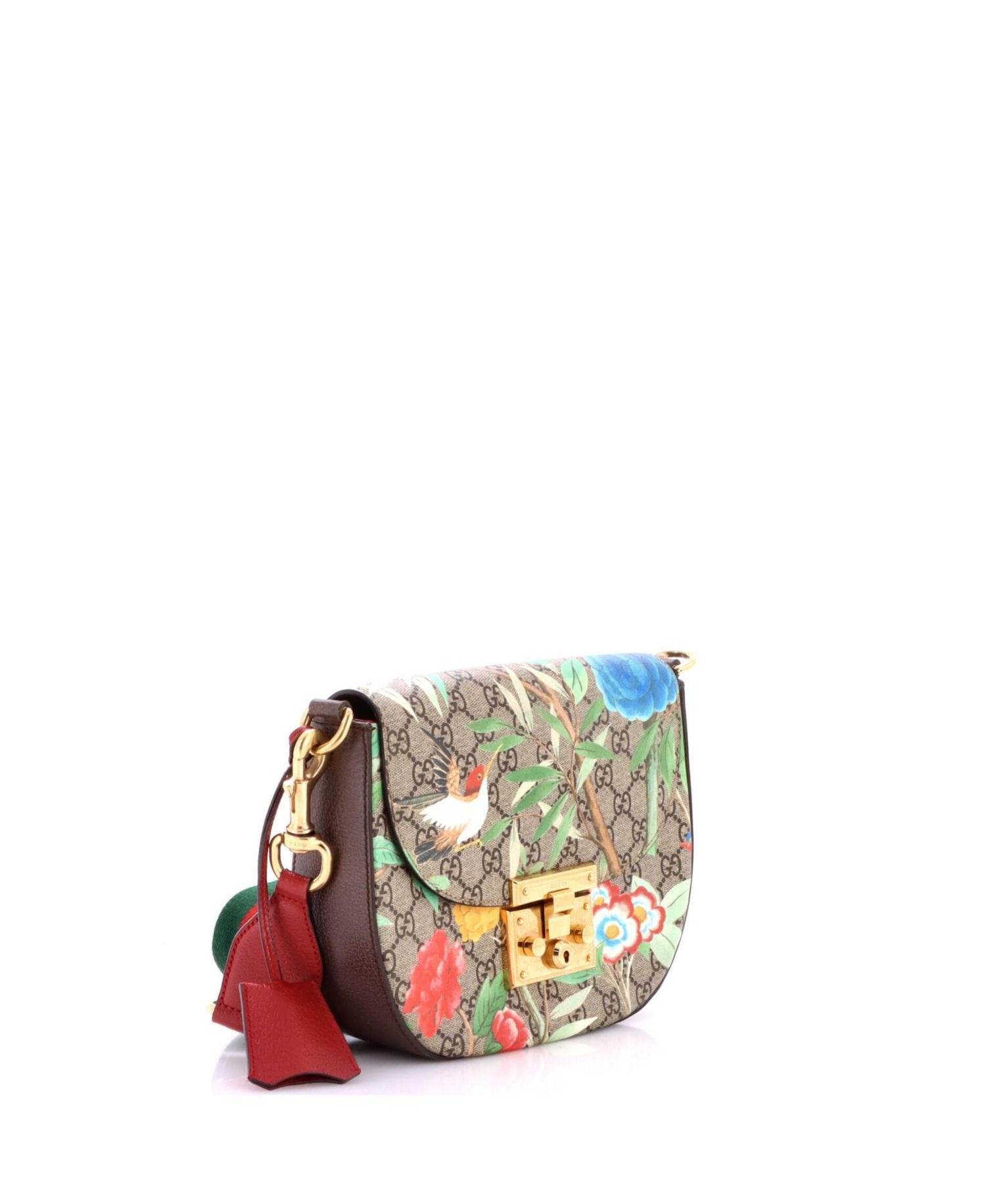 Medium Padlock Saddle Shoulder Bag Tian Print GG Coated Canvas