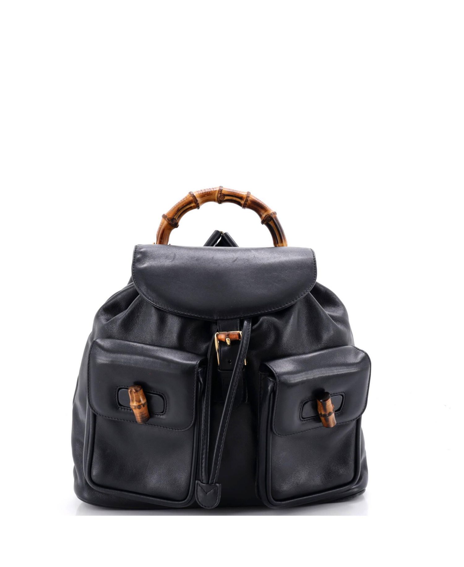 Medium Vintage Bamboo Backpack Leather