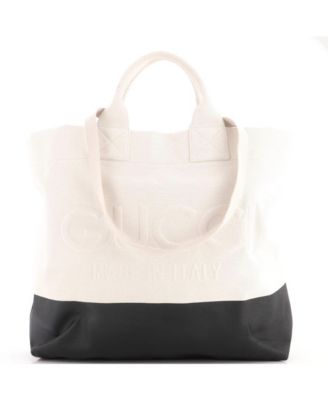 Logo Embossed Canvas Tote