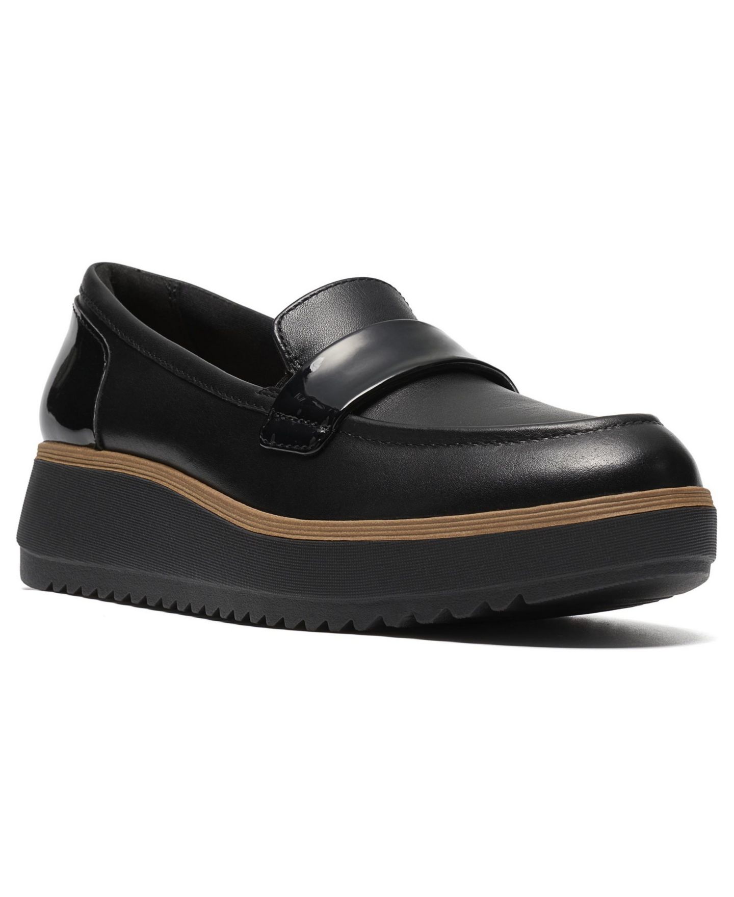 Женские туфли Clarks Zylah Mia Platform Leather, цвет: Чёрный / Чёрный кожаный — фото 1