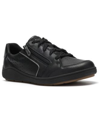 Women's Bryianne Dazz Leather Round Toe Lace-Up Sneakers