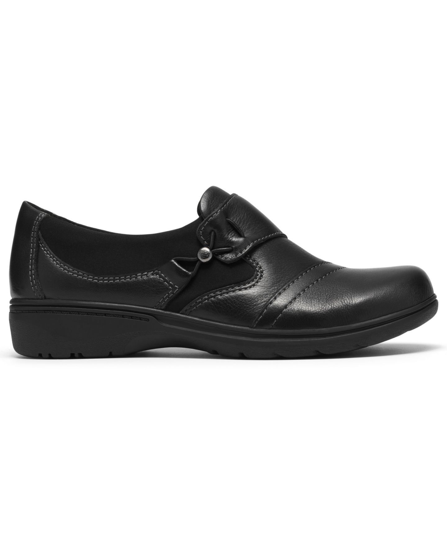 Женские балетки Clarks Carleigh Lily Leather Round Toe Flats, цвет: Чёрный кожаный — фото 2
