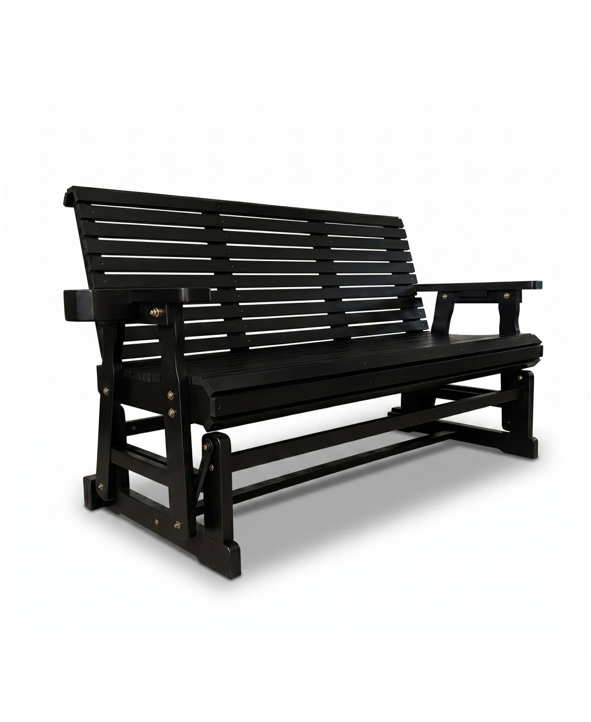 Innovaze 5FT 3-Seater Patio Glider with Cup Holders, High Roll Back and Deep Contoured Seat, Heavy Duty 800 Lb - Black