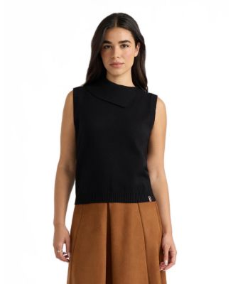 Hunter Women's Sleeveless Asymmetric Collar Sweater