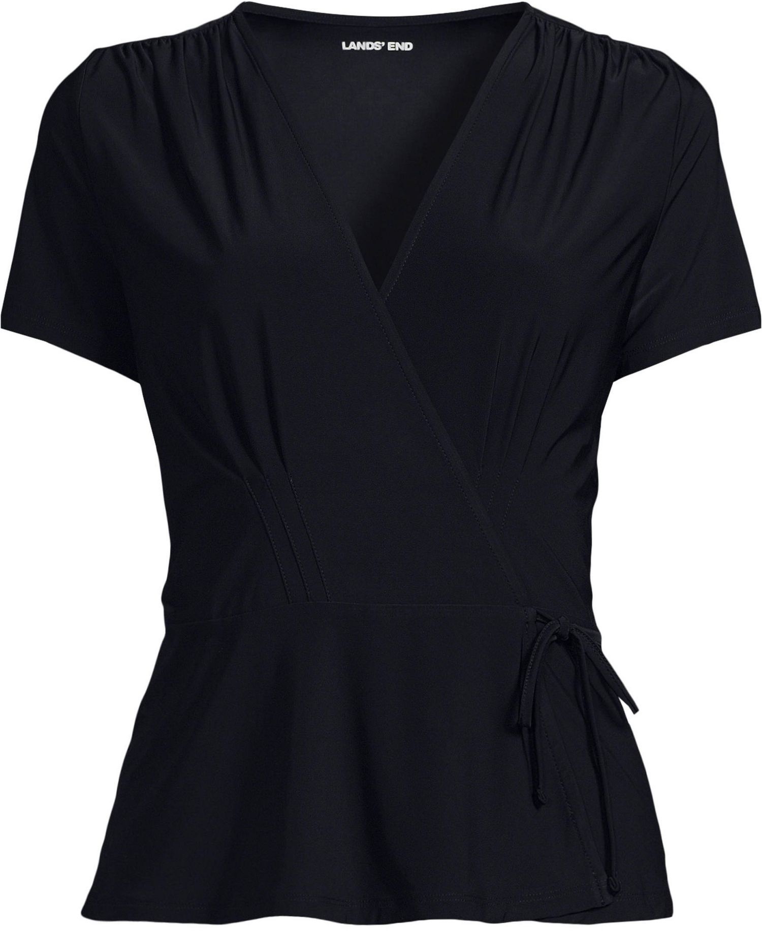 Women's Short-Sleeve V-Neck Peplum Blouse