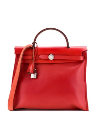 Herbag Zip Medium Top-Handle Canvas and Leather Shoulder Bag