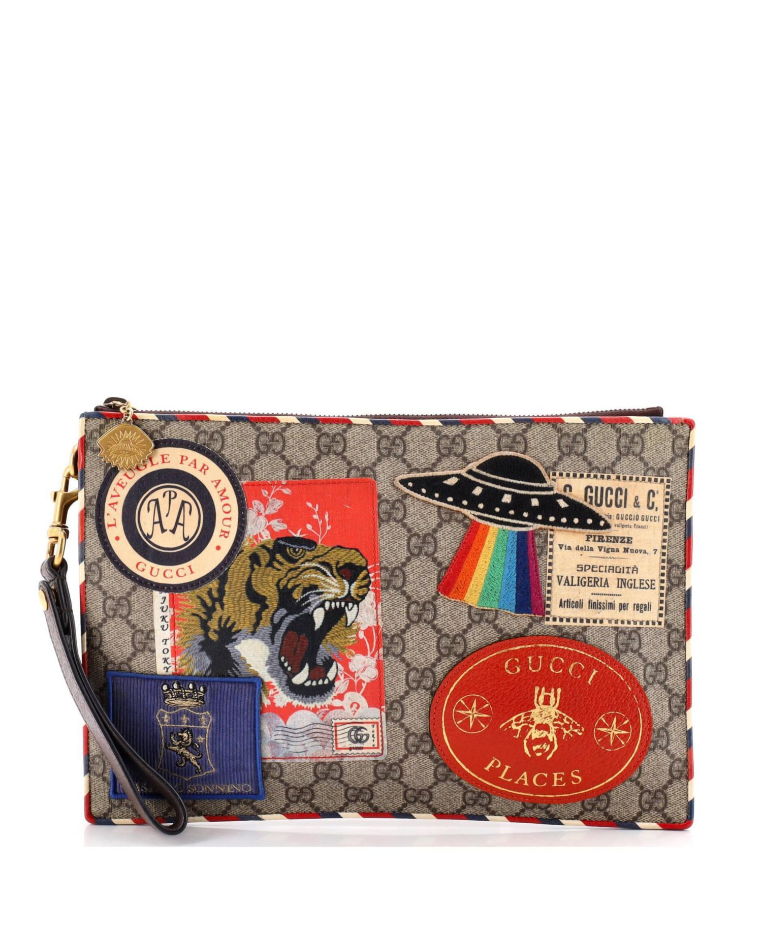 Courrier GG Coated Canvas Applique Pouch
